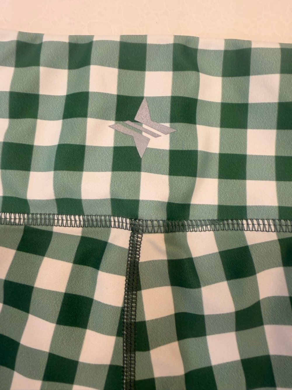 Tuckernuck Green and White Gingham Bike Shorts! Excellent condition! XL! - Picture 5 of 5